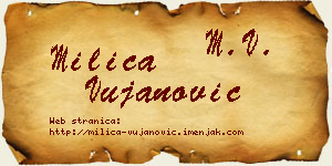 Milica Vujanović vizit kartica